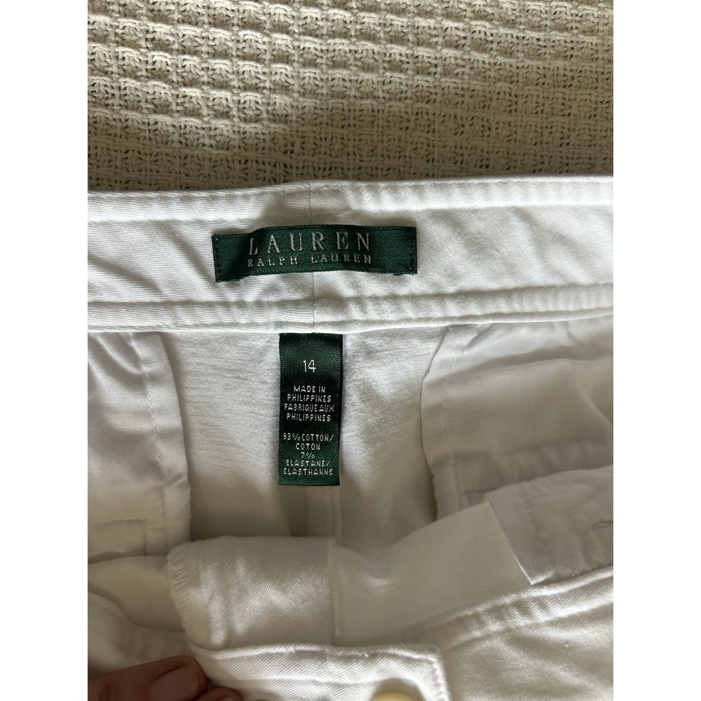 Lauren Ralph Lauren White Denim Capri Cropped Pants Jeans Size 14 - Picture 5 of 5